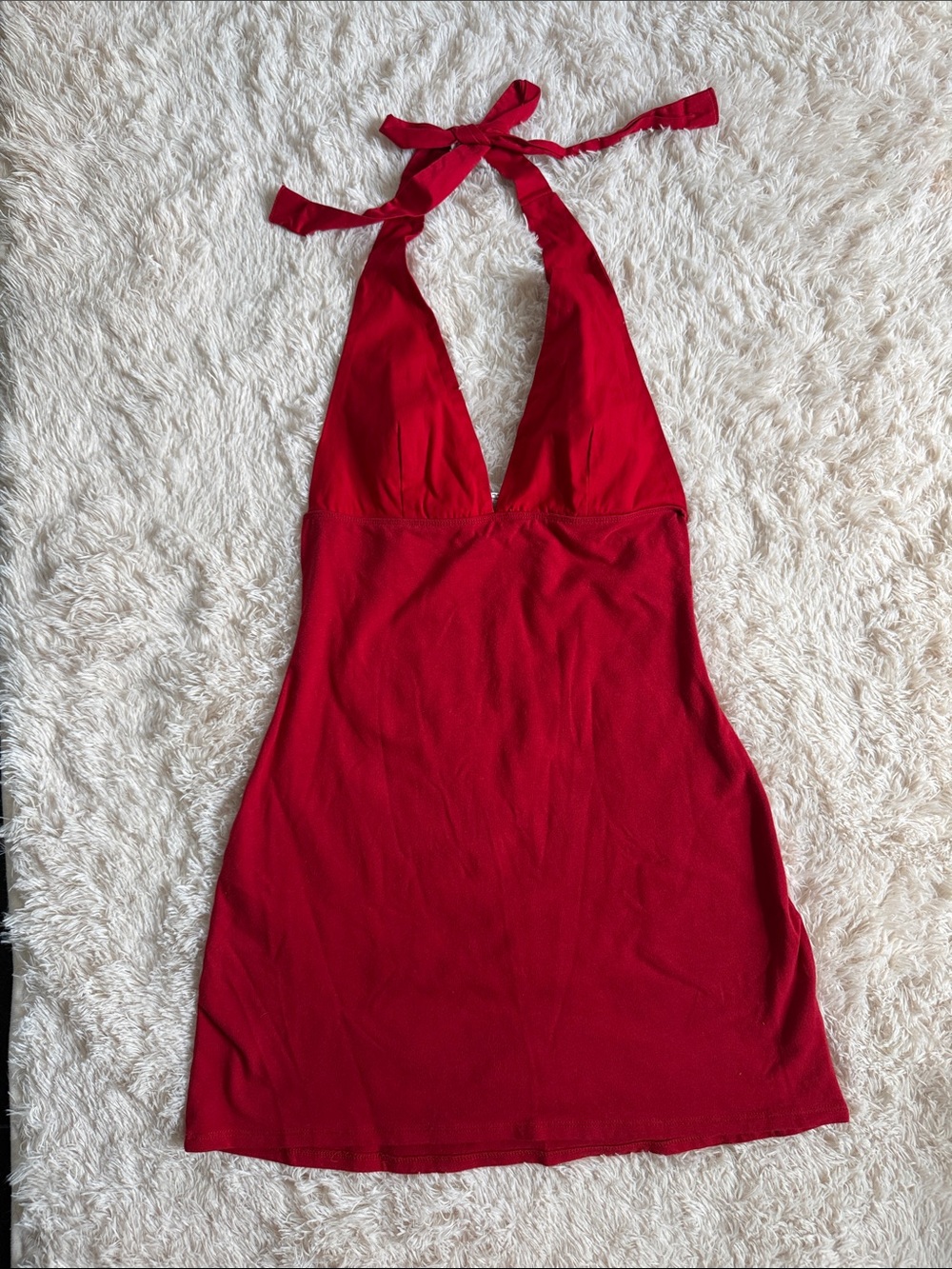 Reformation Red Halter Mini Dress